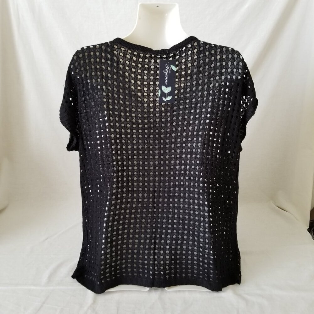 NWT! Open Knit See-through Top Cover-up with Scoop Neckline - Medium - Picture 4 of 7
